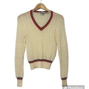 Vintage Arpeja Sweaters for Organically Grown Preppy V-Neck Women’s Sweater L